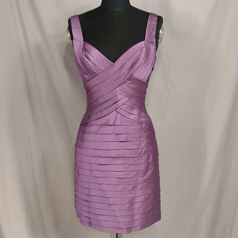 Lavender Orchid Mini Dress Sexy Layered Stretch Gorgeous Color High Quality SeeM